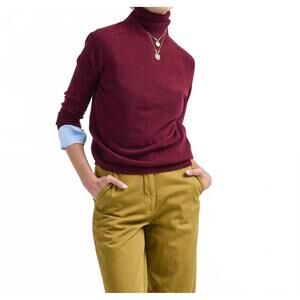 NEW ALLUDE cashmere turtleneck sweater in sloe gin